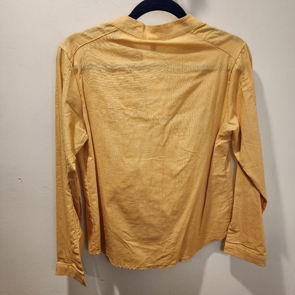 DAYOU women's Yellow Mustard Button Down Shirt size M NWT - Picture 2 of 12